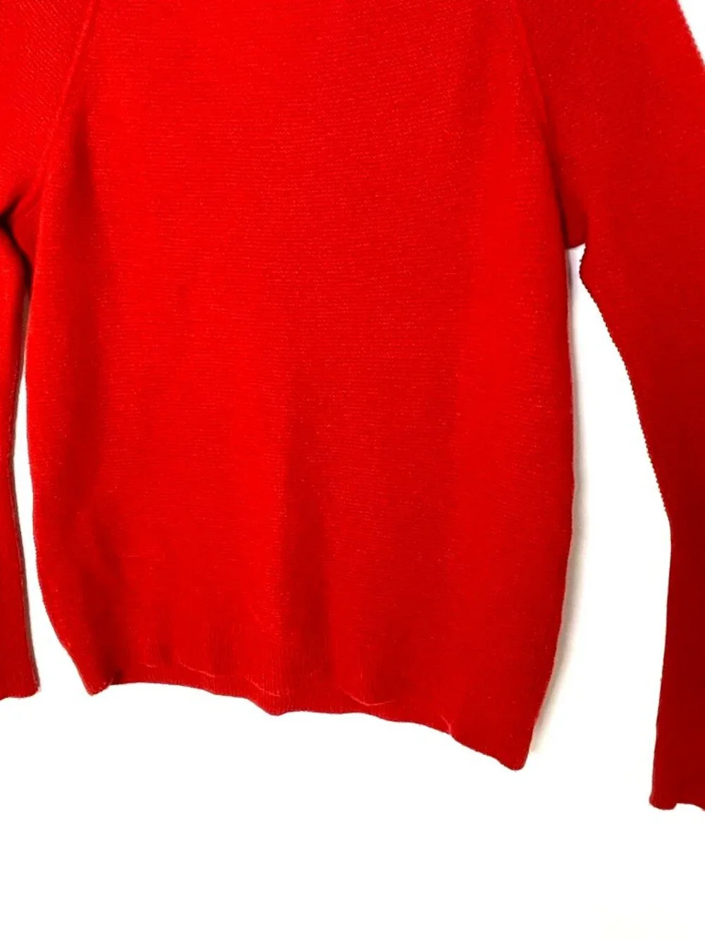 Sweater | Cashmere Blend V Neck Pullover Blood Orange Red M | J Brand Luxe Light - Picture 9 of 14